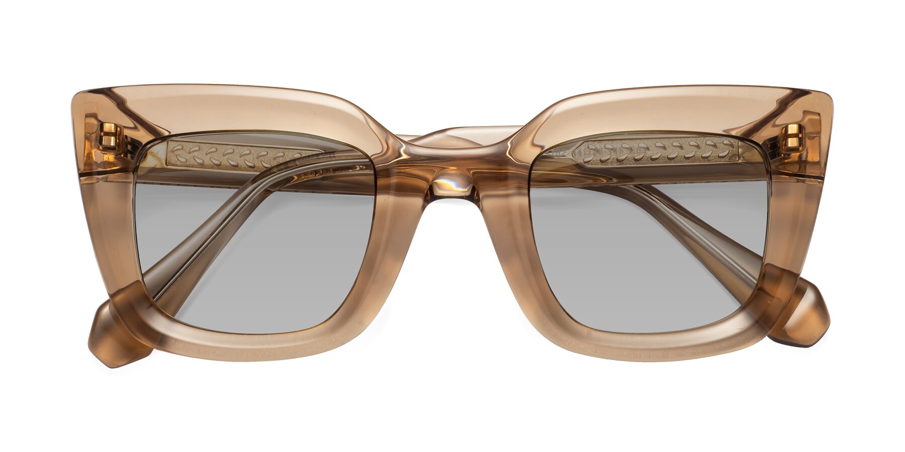 Folded Front of Homan in Amber with Light Gray Tinted Lenses
