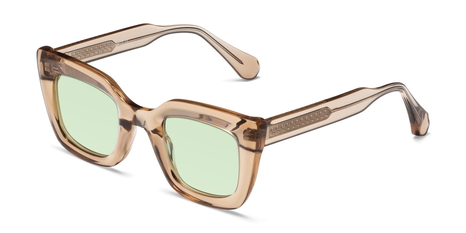 Angle of Homan in Amber with Light Green Tinted Lenses