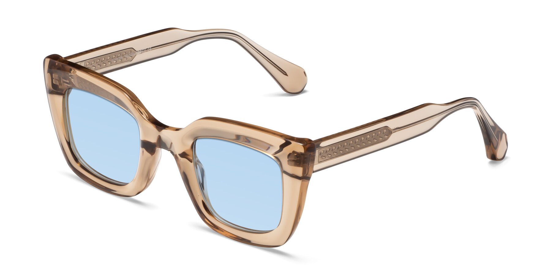 Angle of Homan in Amber with Light Blue Tinted Lenses