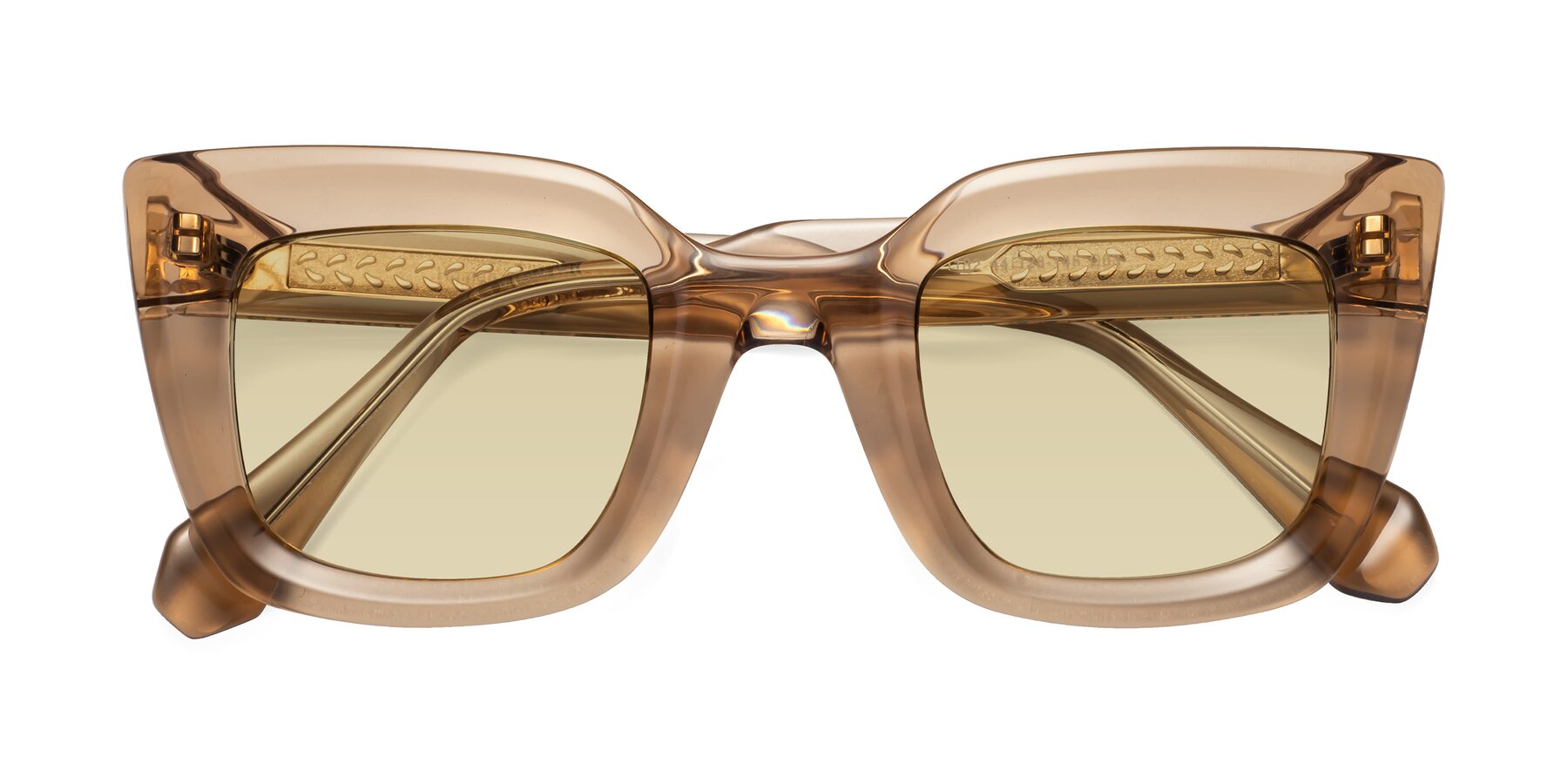 Folded Front of Homan in Amber with Light Champagne Tinted Lenses