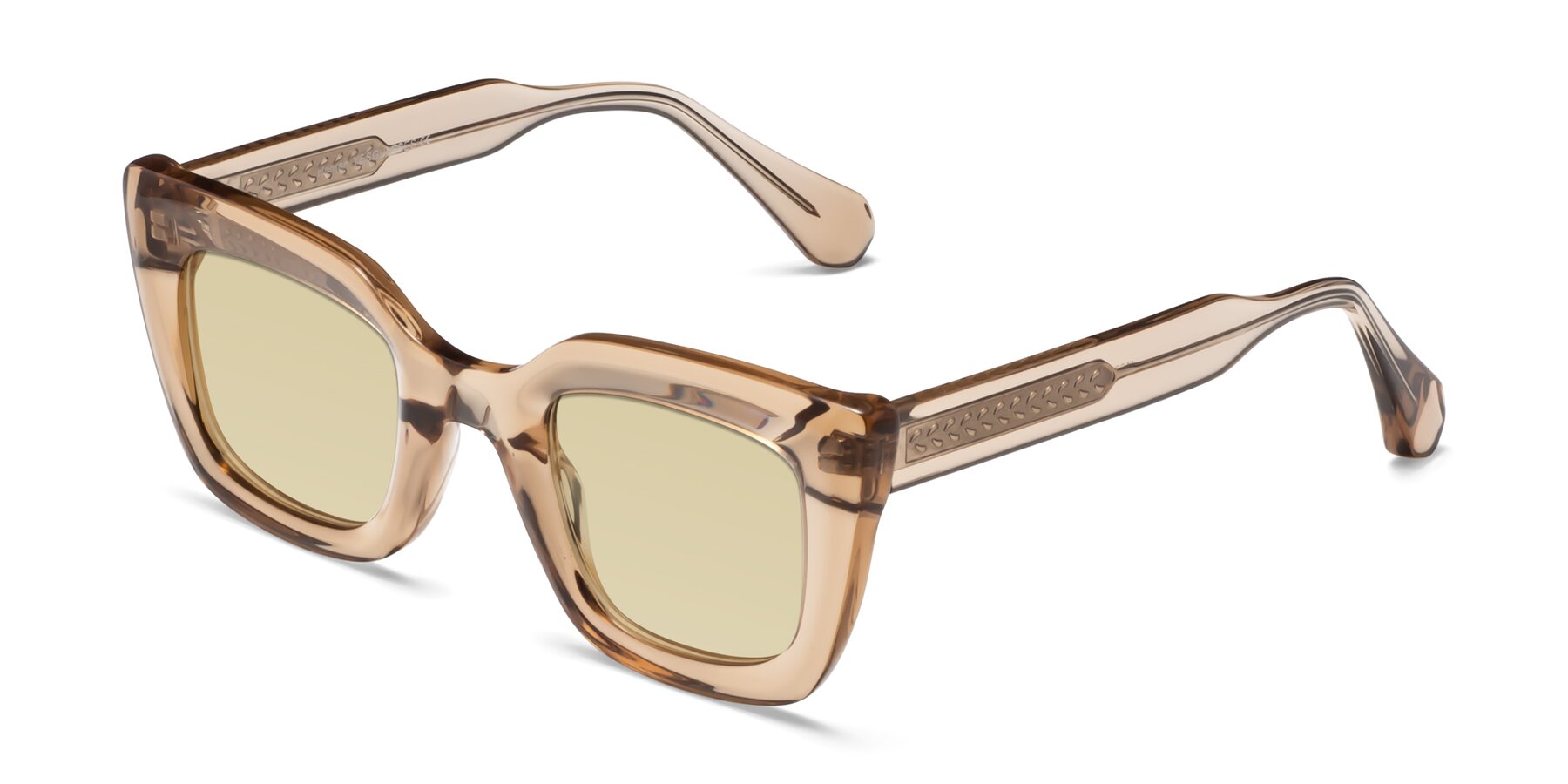 Angle of Homan in Amber with Light Champagne Tinted Lenses