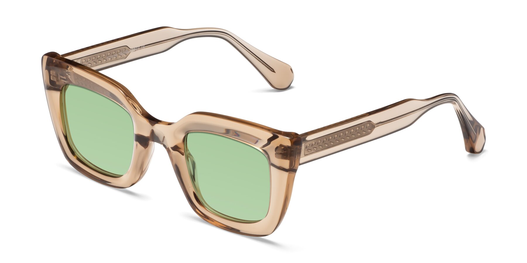 Angle of Homan in Amber with Medium Green Tinted Lenses