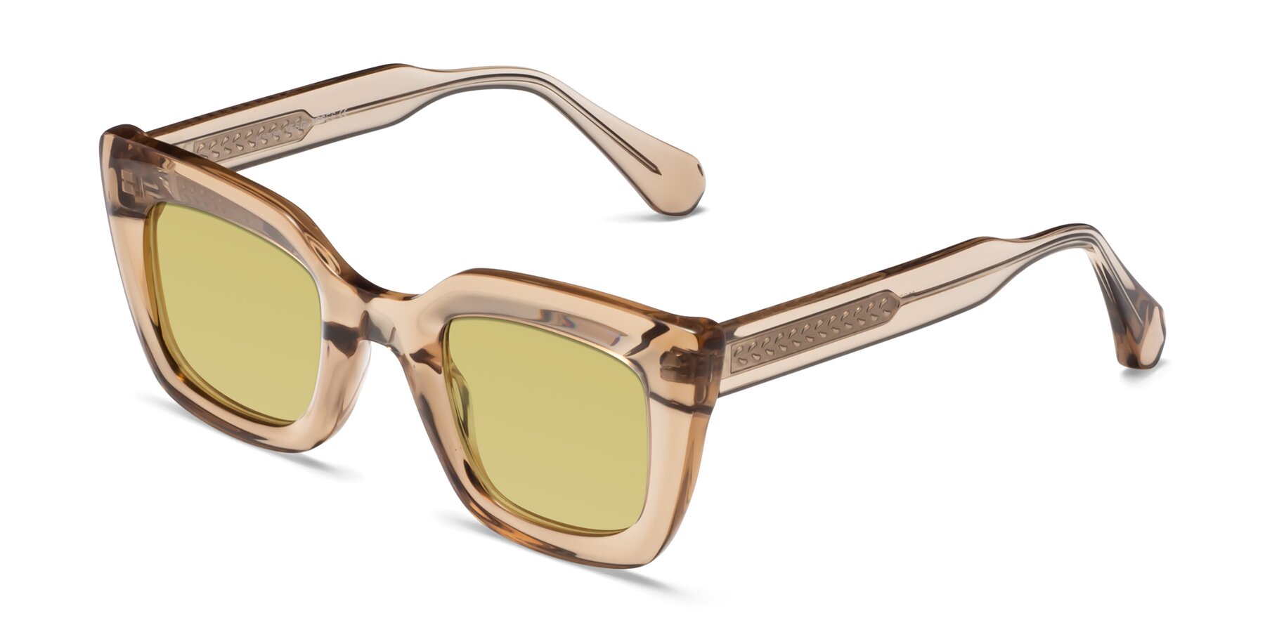 Angle of Homan in Amber with Medium Champagne Tinted Lenses