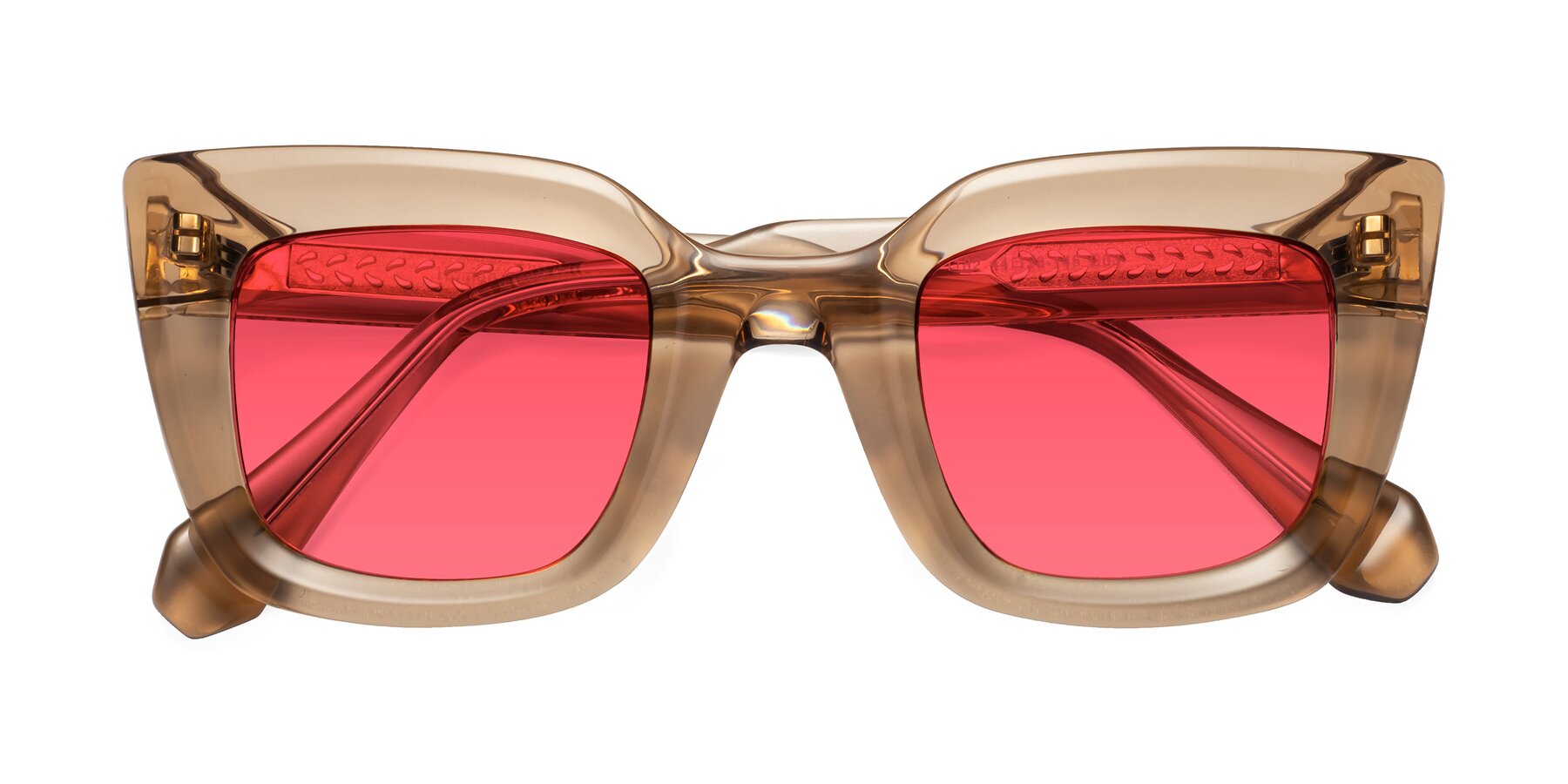 Folded Front of Homan in Amber with Red Tinted Lenses