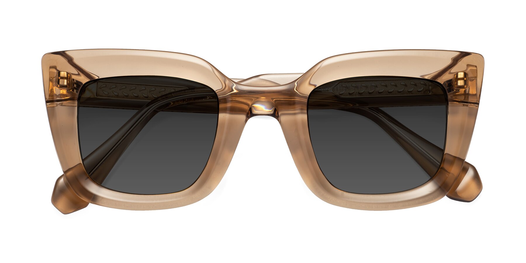 Folded Front of Homan in Amber with Gray Tinted Lenses