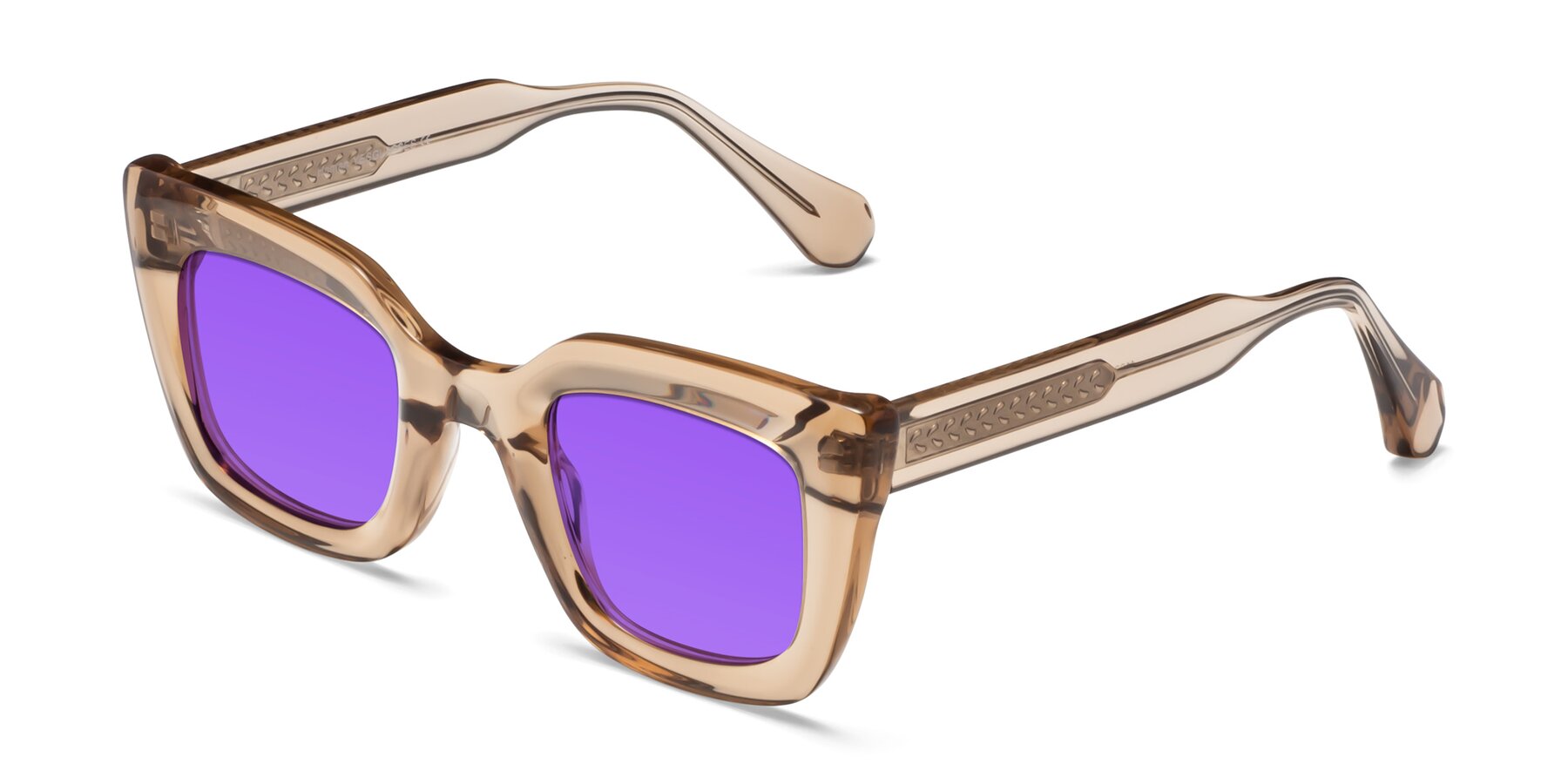 Angle of Homan in Amber with Purple Tinted Lenses