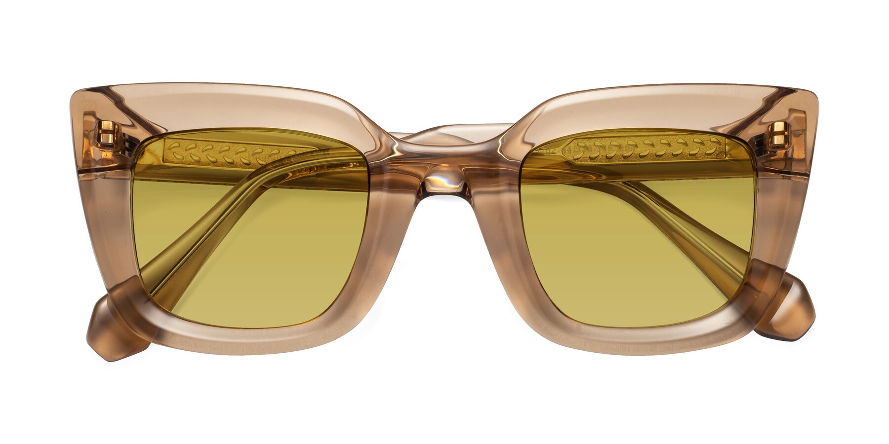 Folded Front of Homan in Amber with Champagne Tinted Lenses