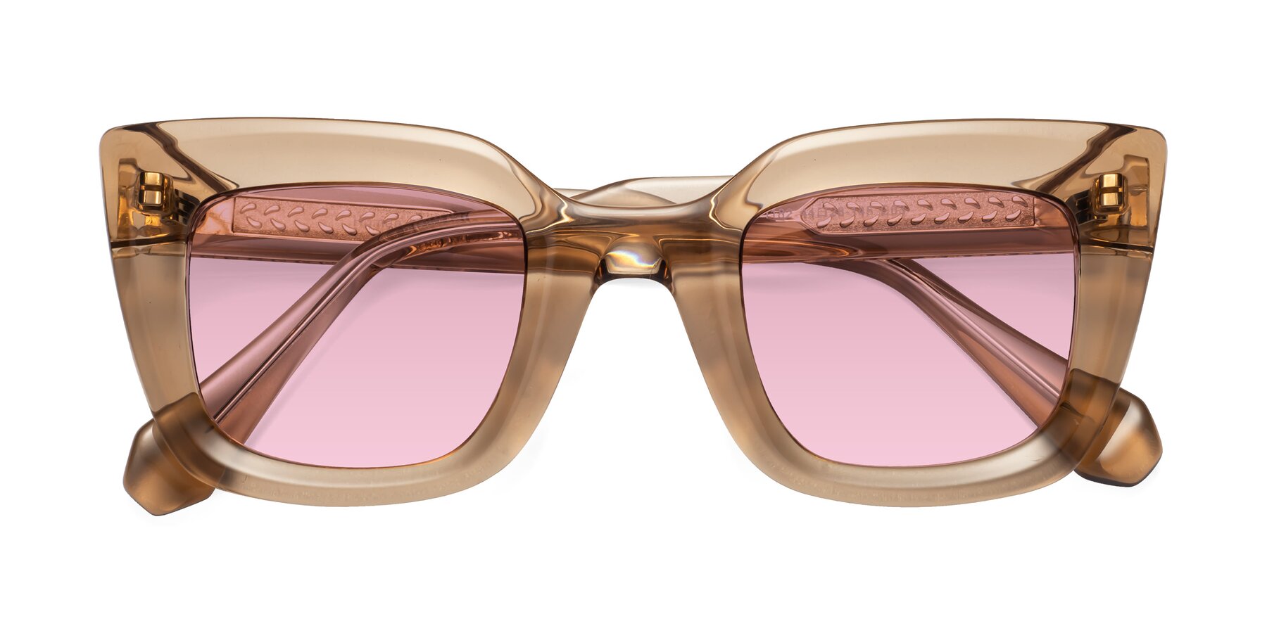 Folded Front of Homan in Amber with Light Wine Tinted Lenses