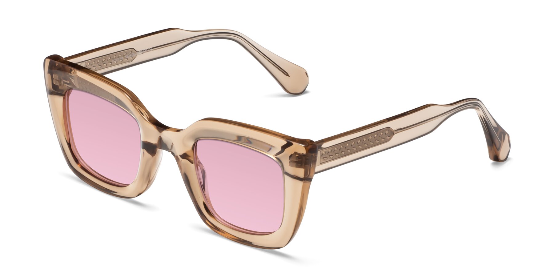 Angle of Homan in Amber with Light Wine Tinted Lenses