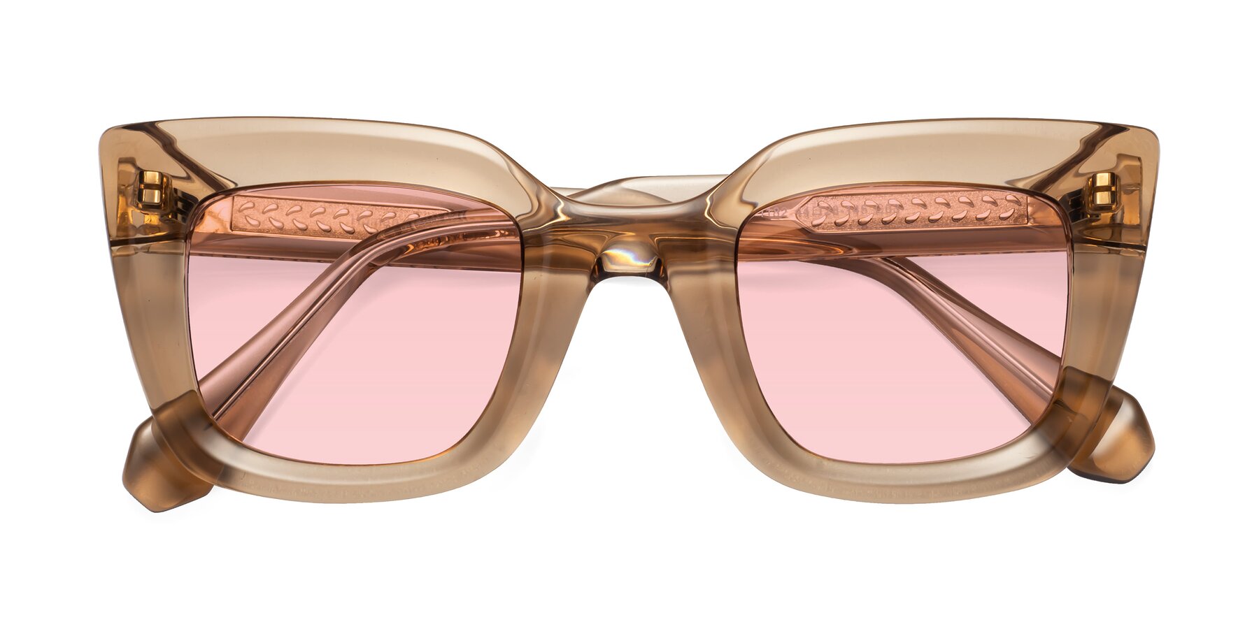 Folded Front of Homan in Amber with Light Garnet Tinted Lenses