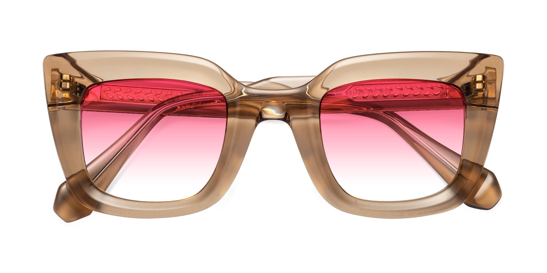 Folded Front of Homan in Amber with Pink Gradient Lenses