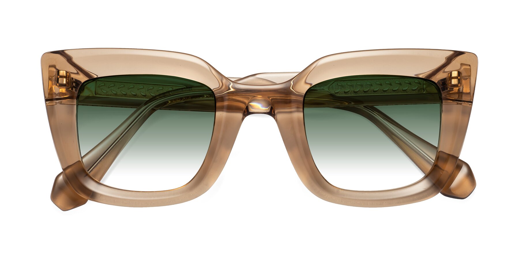 Folded Front of Homan in Amber with Green Gradient Lenses