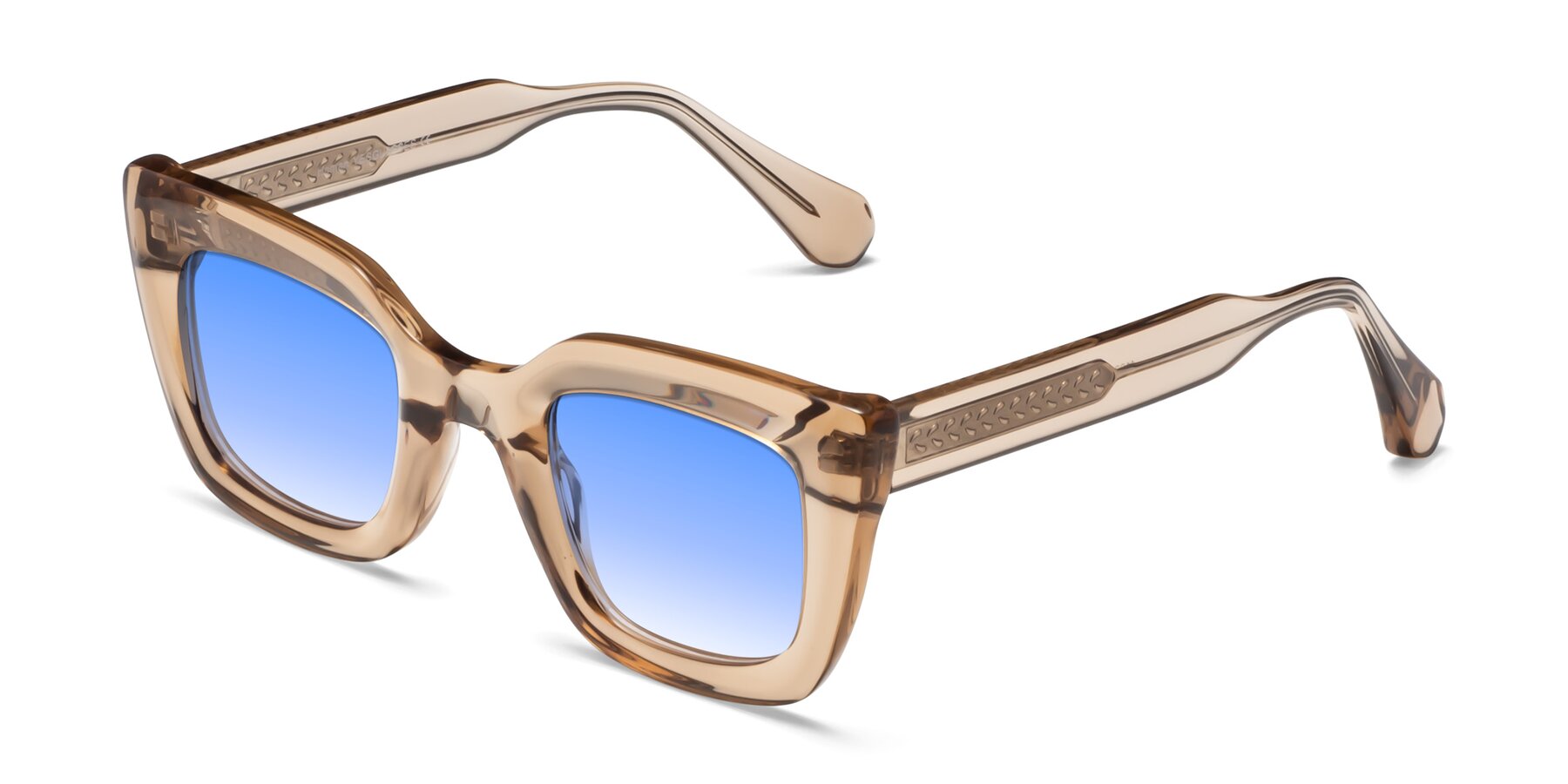 Angle of Homan in Amber with Blue Gradient Lenses
