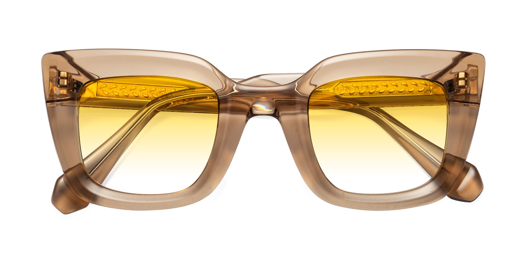 Folded Front of Homan in Amber with Yellow Gradient Lenses