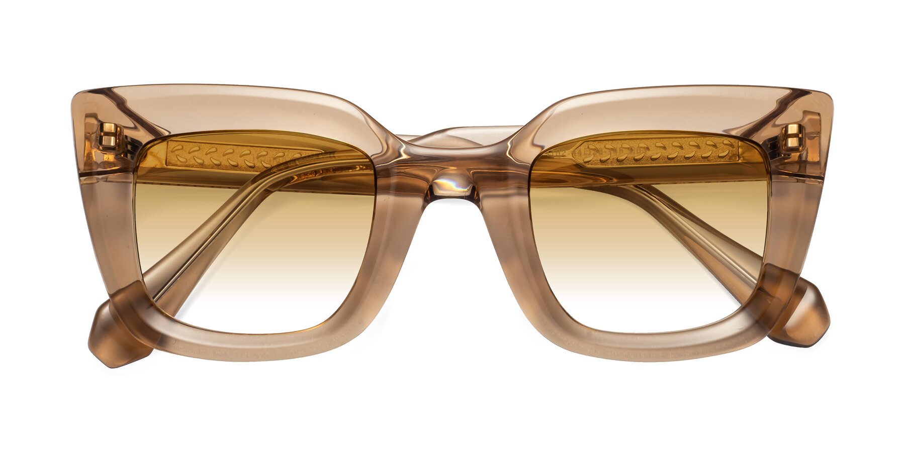 Folded Front of Homan in Amber with Champagne Gradient Lenses