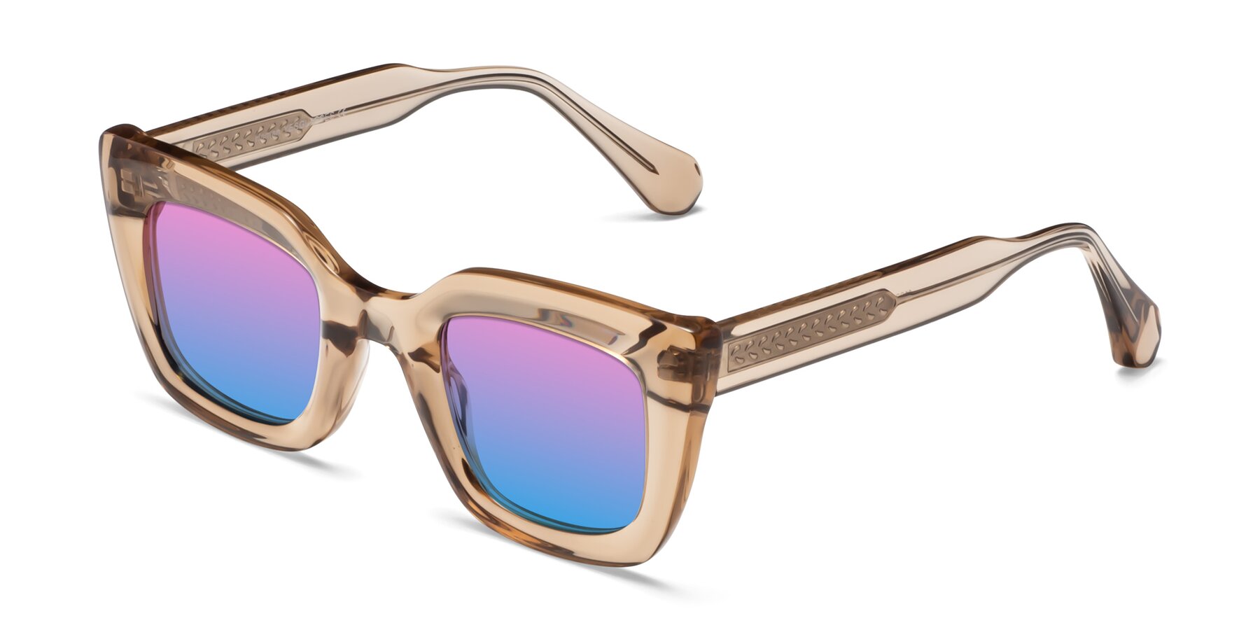 Angle of Homan in Amber with Pink / Blue Gradient Lenses