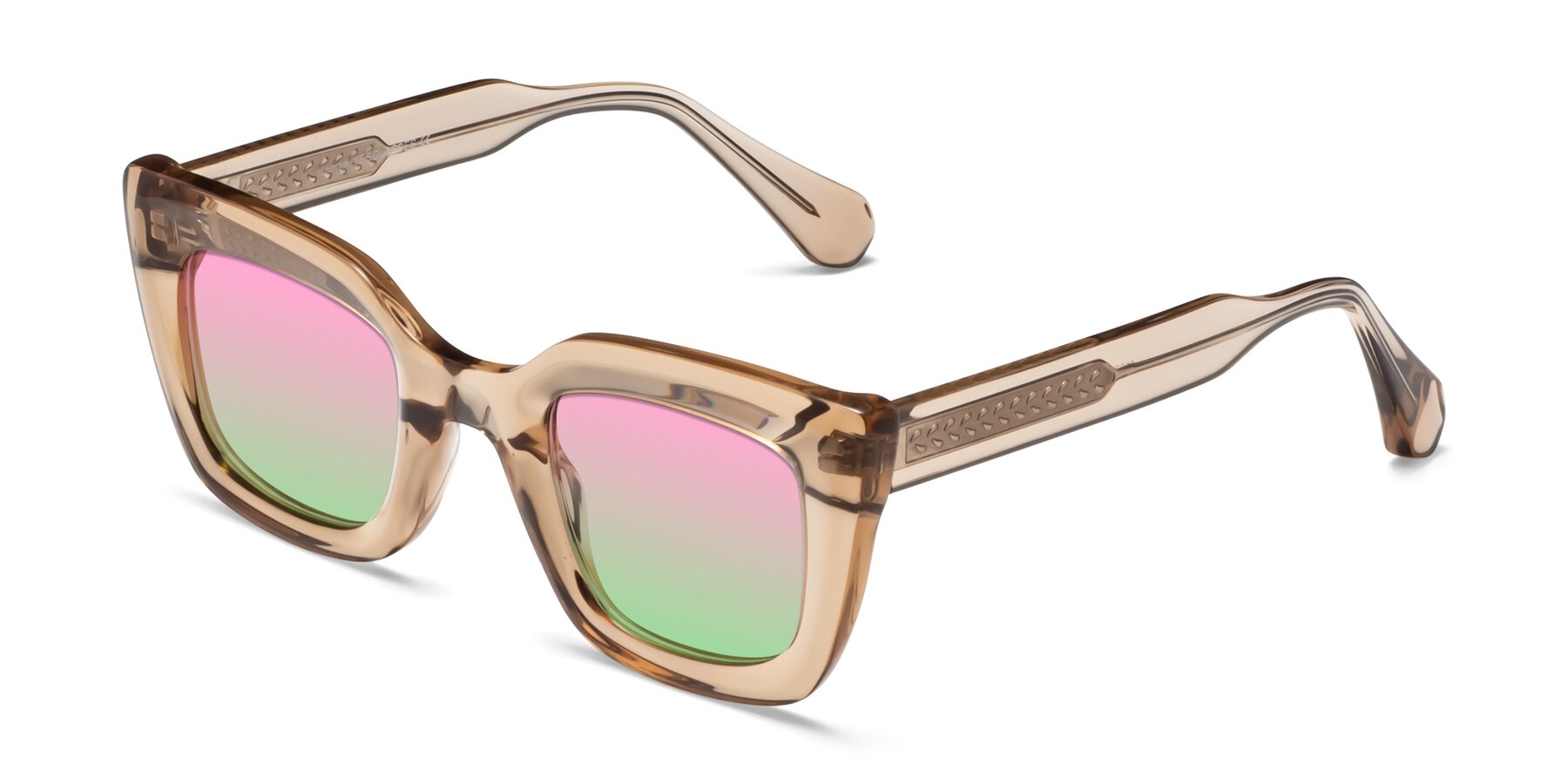 Angle of Homan in Amber with Pink / Green Gradient Lenses