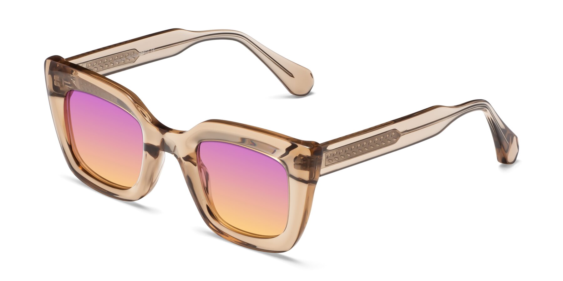 Angle of Homan in Amber with Purple / Yellow Gradient Lenses