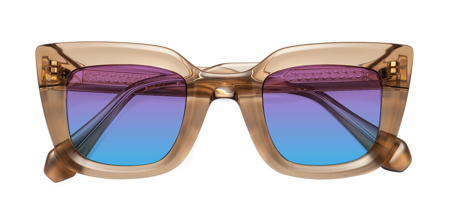 Folded Front of Homan in Amber with Purple / Blue Gradient Lenses