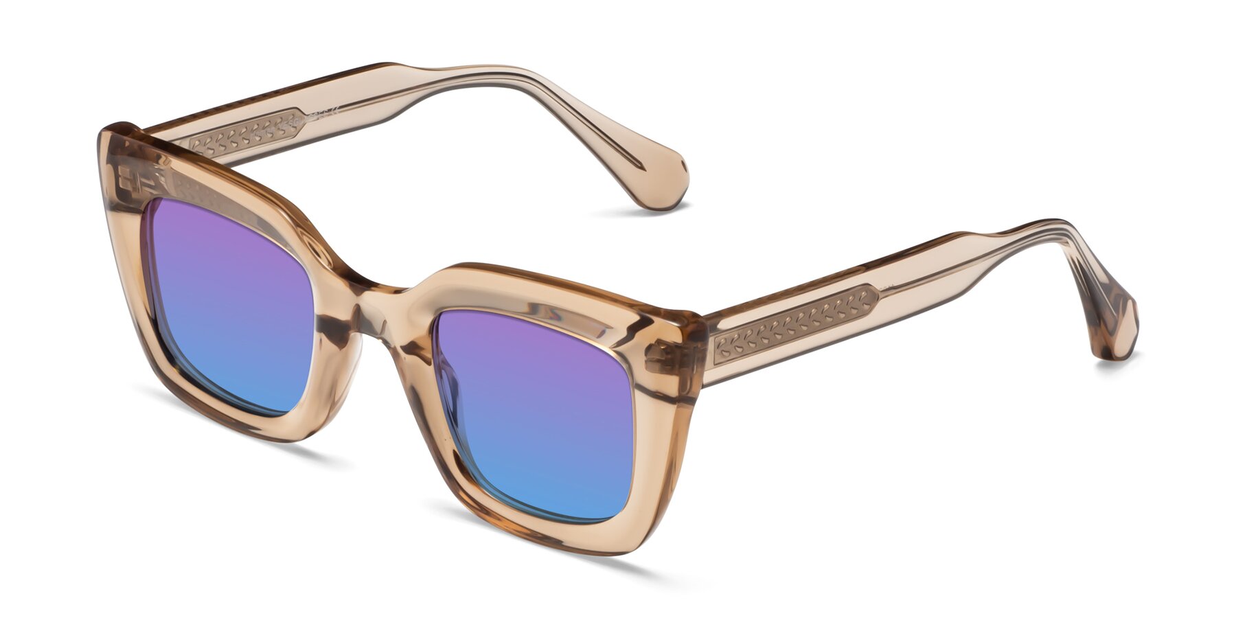 Angle of Homan in Amber with Purple / Blue Gradient Lenses