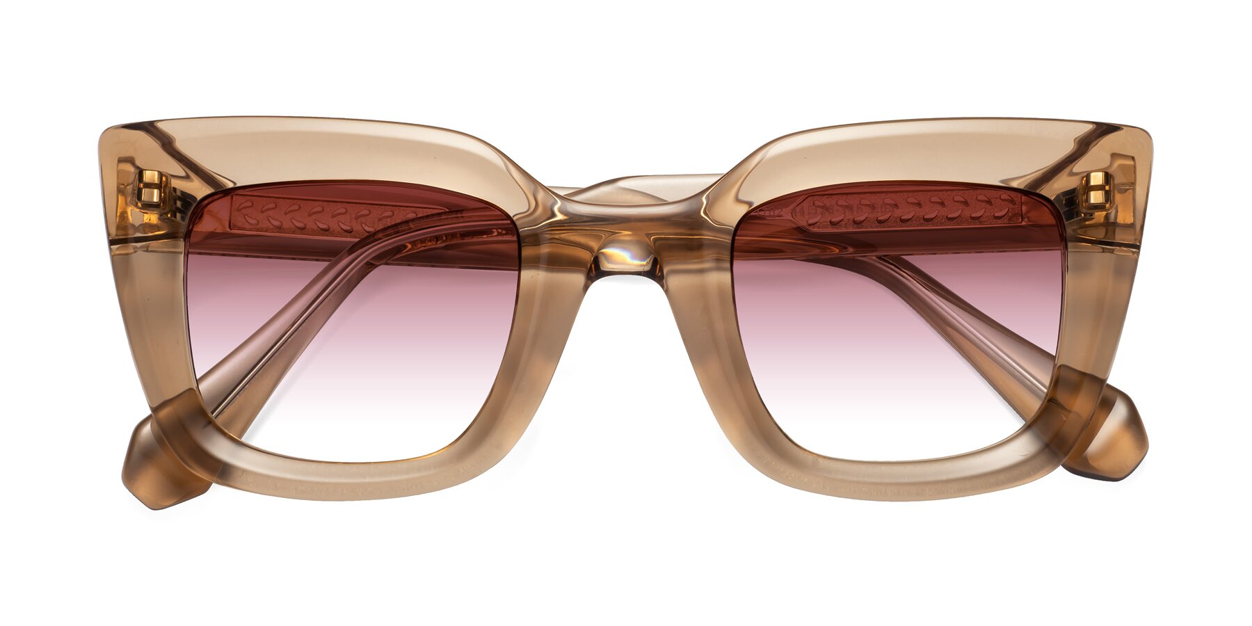 Folded Front of Homan in Amber with Garnet Gradient Lenses