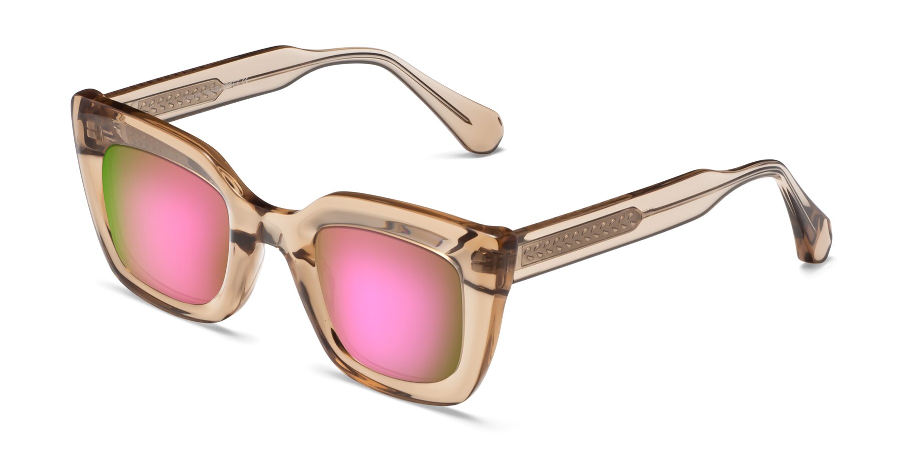 Angle of Homan in Amber with Pink Mirrored Lenses
