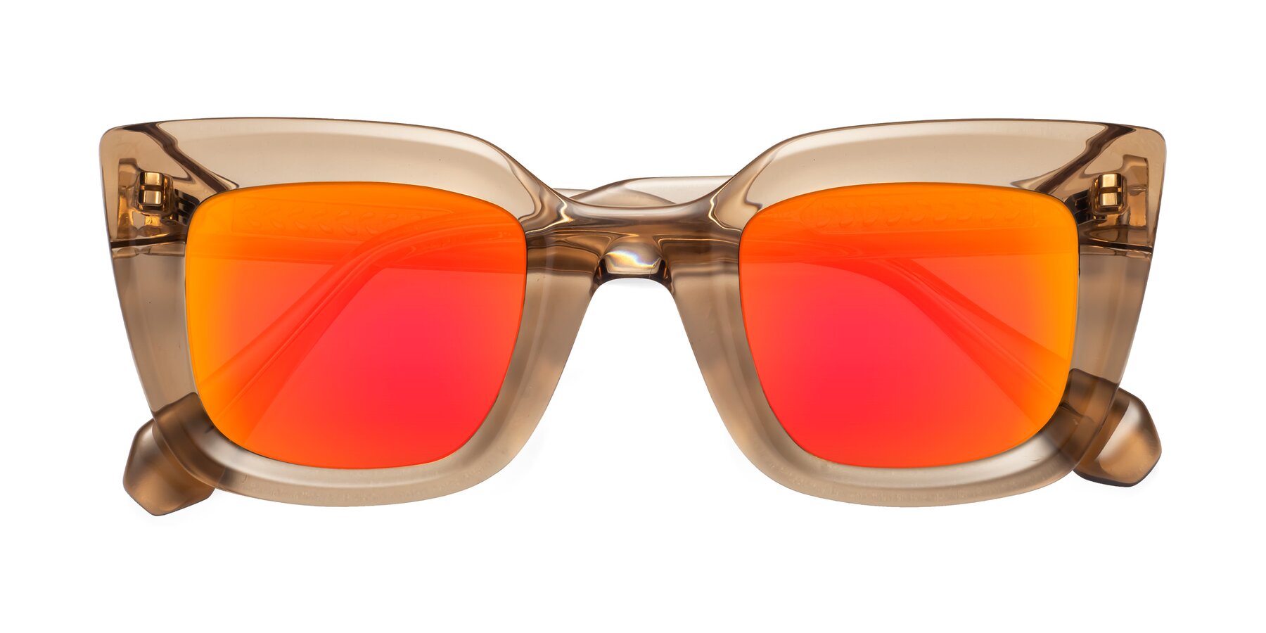 Folded Front of Homan in Amber with Red Gold Mirrored Lenses