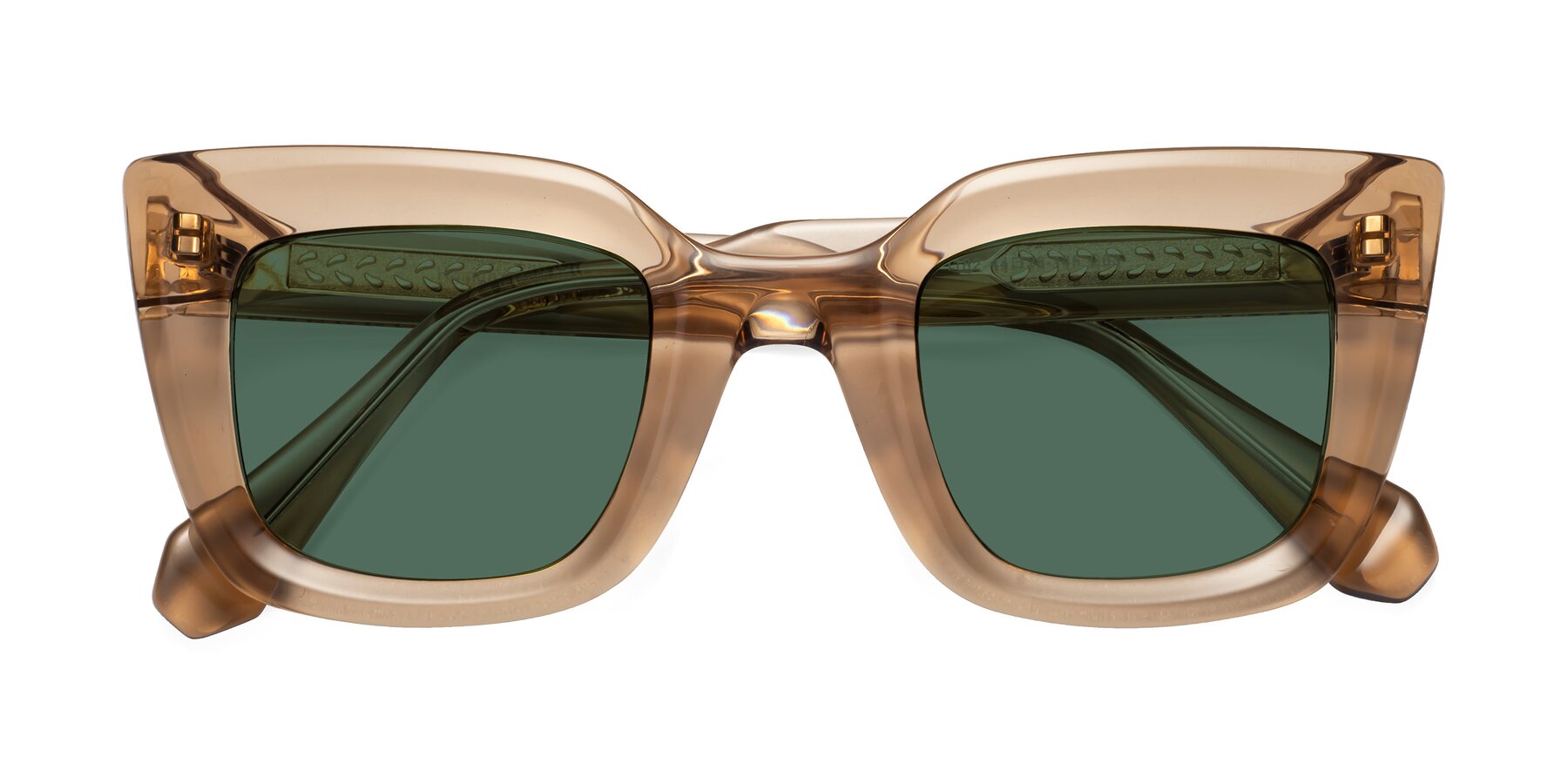 Folded Front of Homan in Amber with Green Polarized Lenses