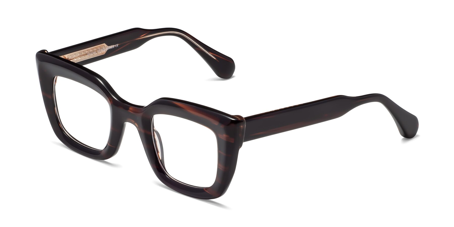 Angle of Homan in Dark Brown with Clear Reading Eyeglass Lenses
