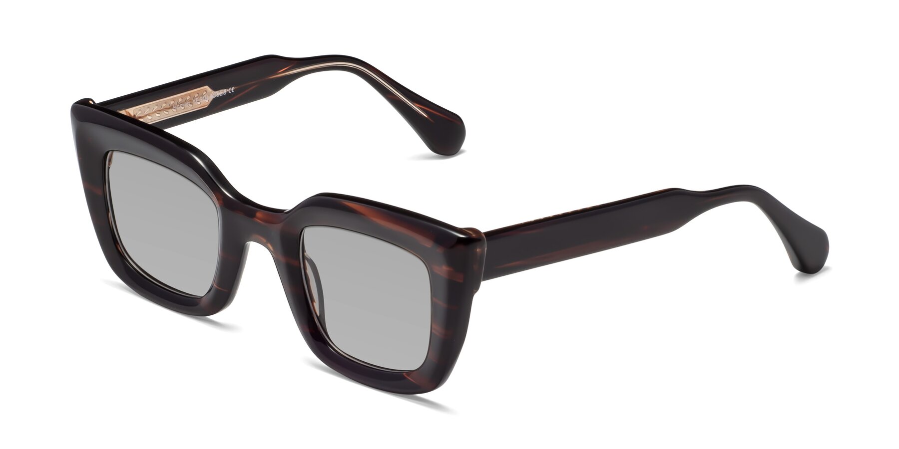 Angle of Homan in Dark Brown with Light Gray Tinted Lenses