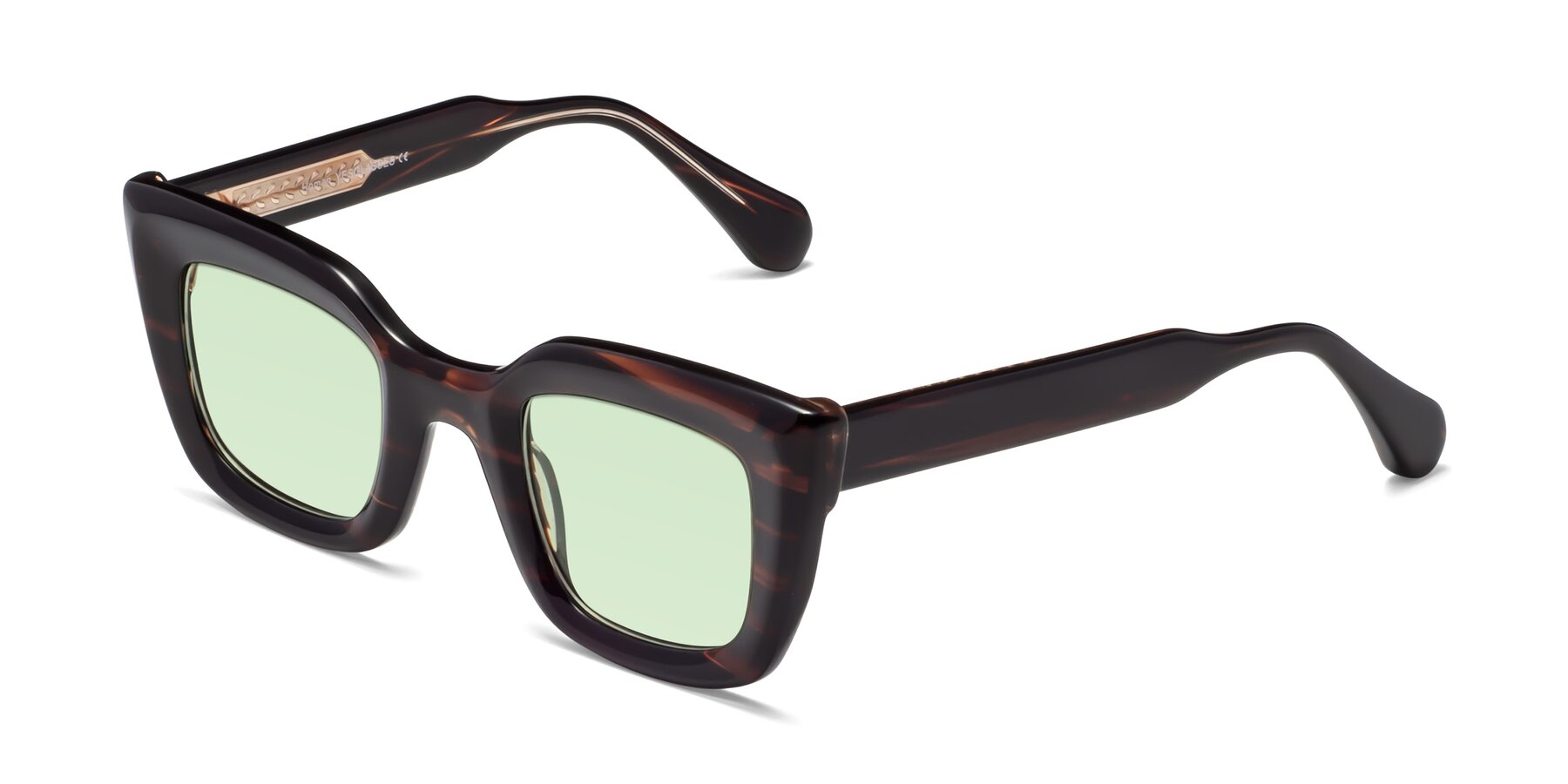 Angle of Homan in Dark Brown with Light Green Tinted Lenses