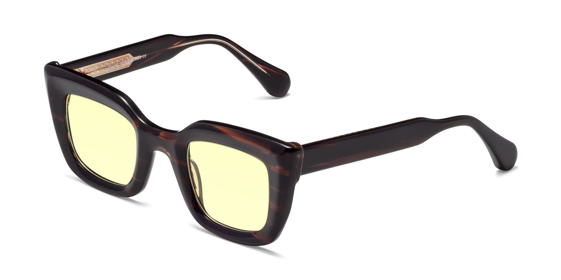 Angle of Homan in Dark Brown with Light Yellow Tinted Lenses