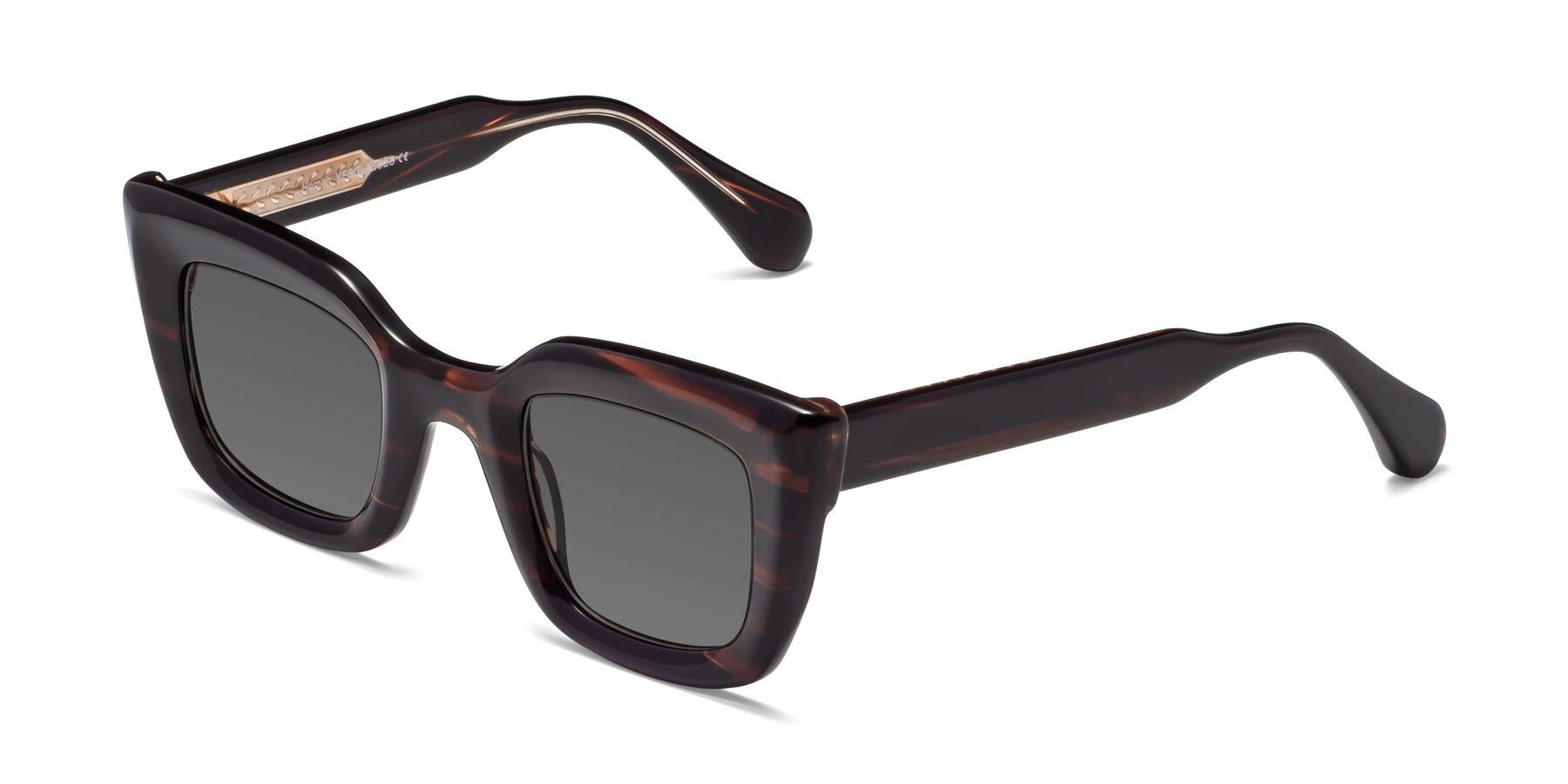 Angle of Homan in Dark Brown with Medium Gray Tinted Lenses