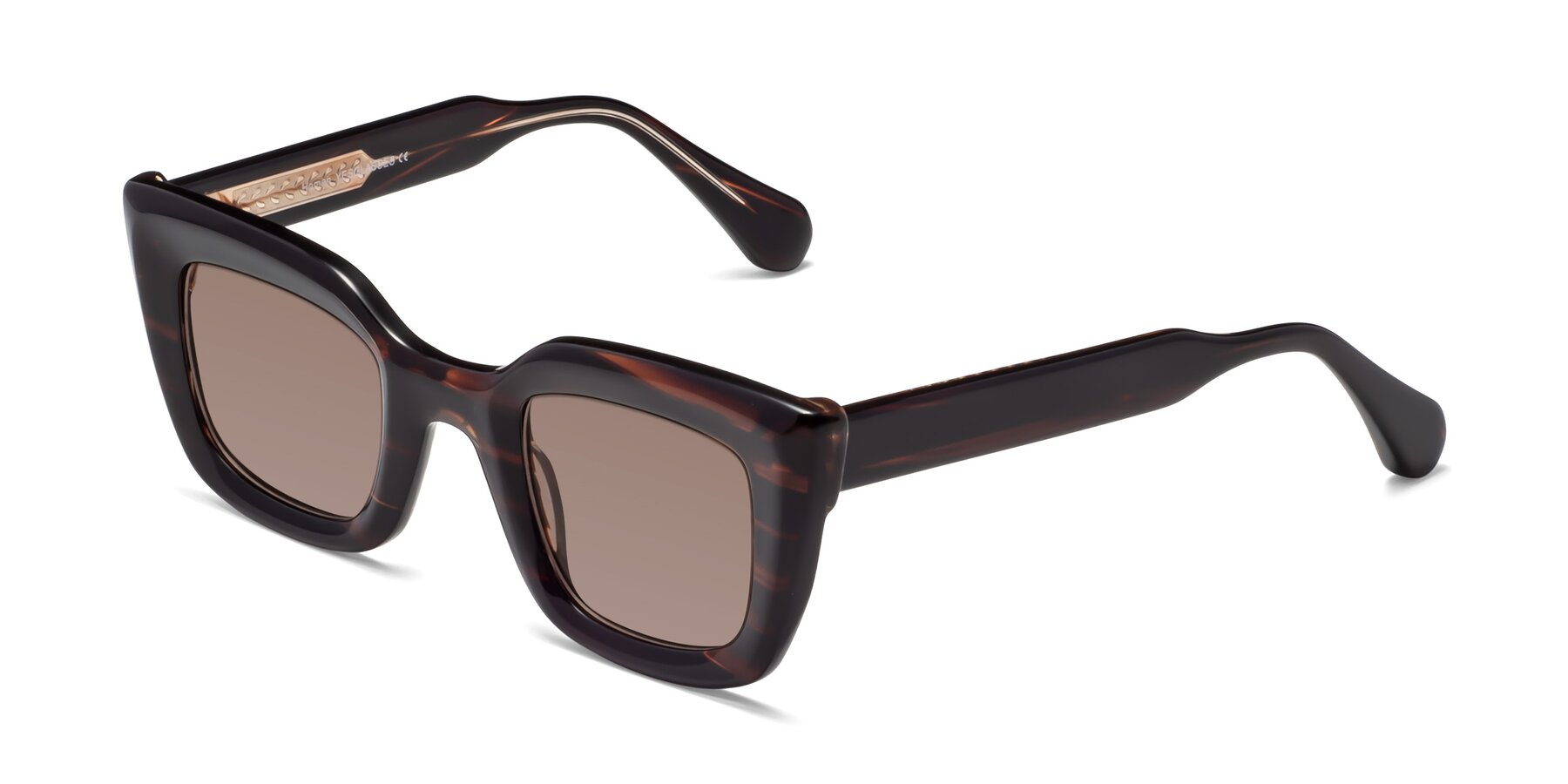 Angle of Homan in Dark Brown with Medium Brown Tinted Lenses