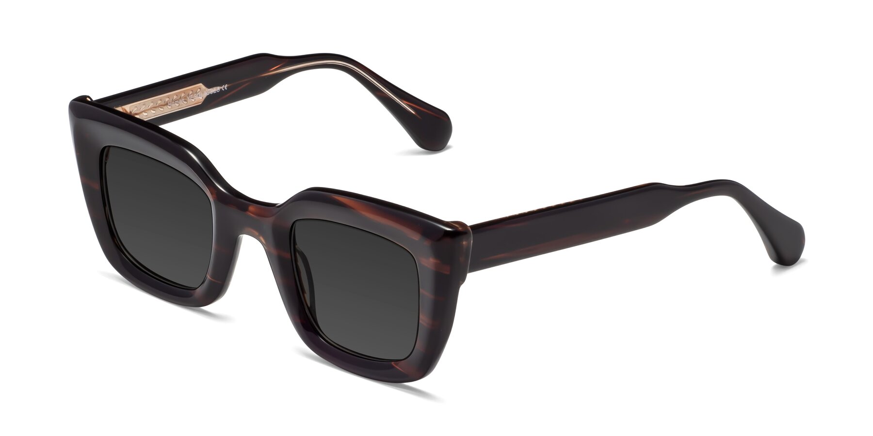 Angle of Homan in Dark Brown with Gray Tinted Lenses