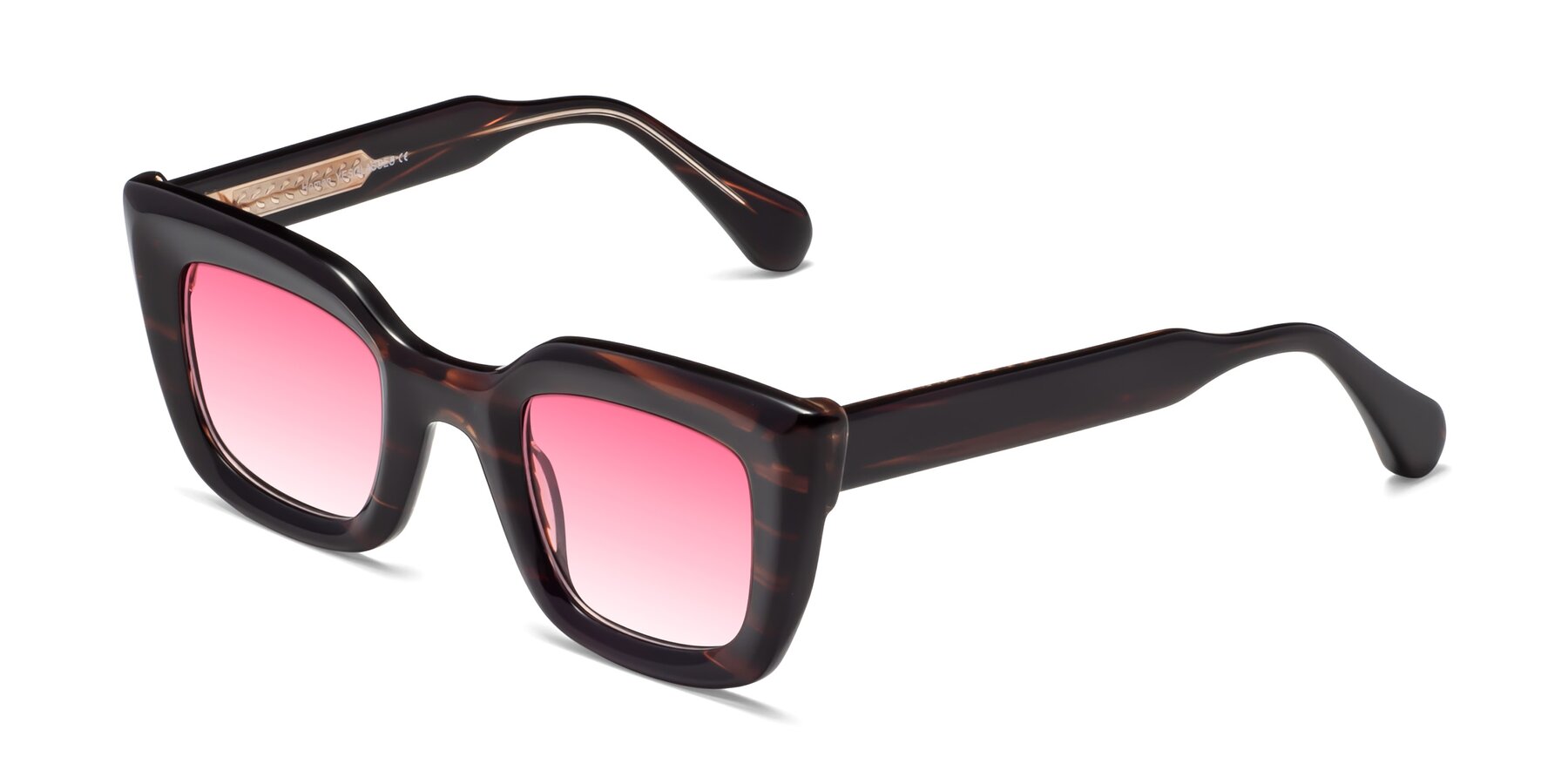 Angle of Homan in Dark Brown with Pink Gradient Lenses