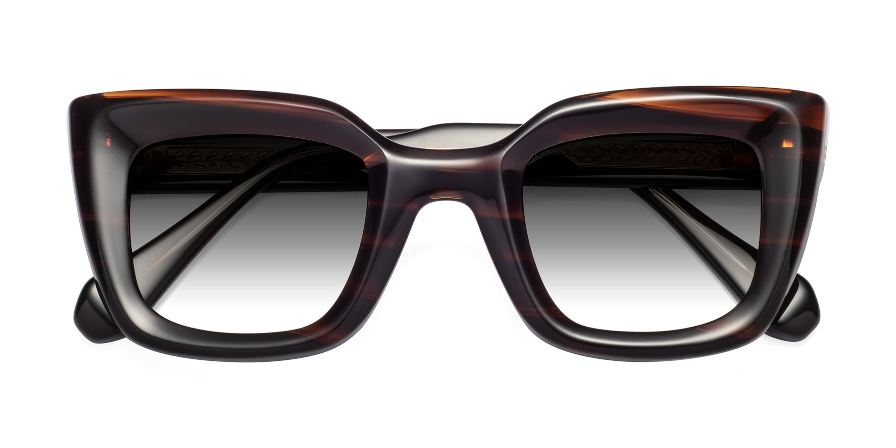 Folded Front of Homan in Dark Brown with Gray Gradient Lenses