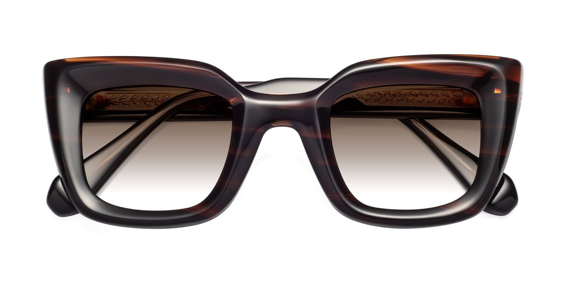 Folded Front of Homan in Dark Brown with Brown Gradient Lenses