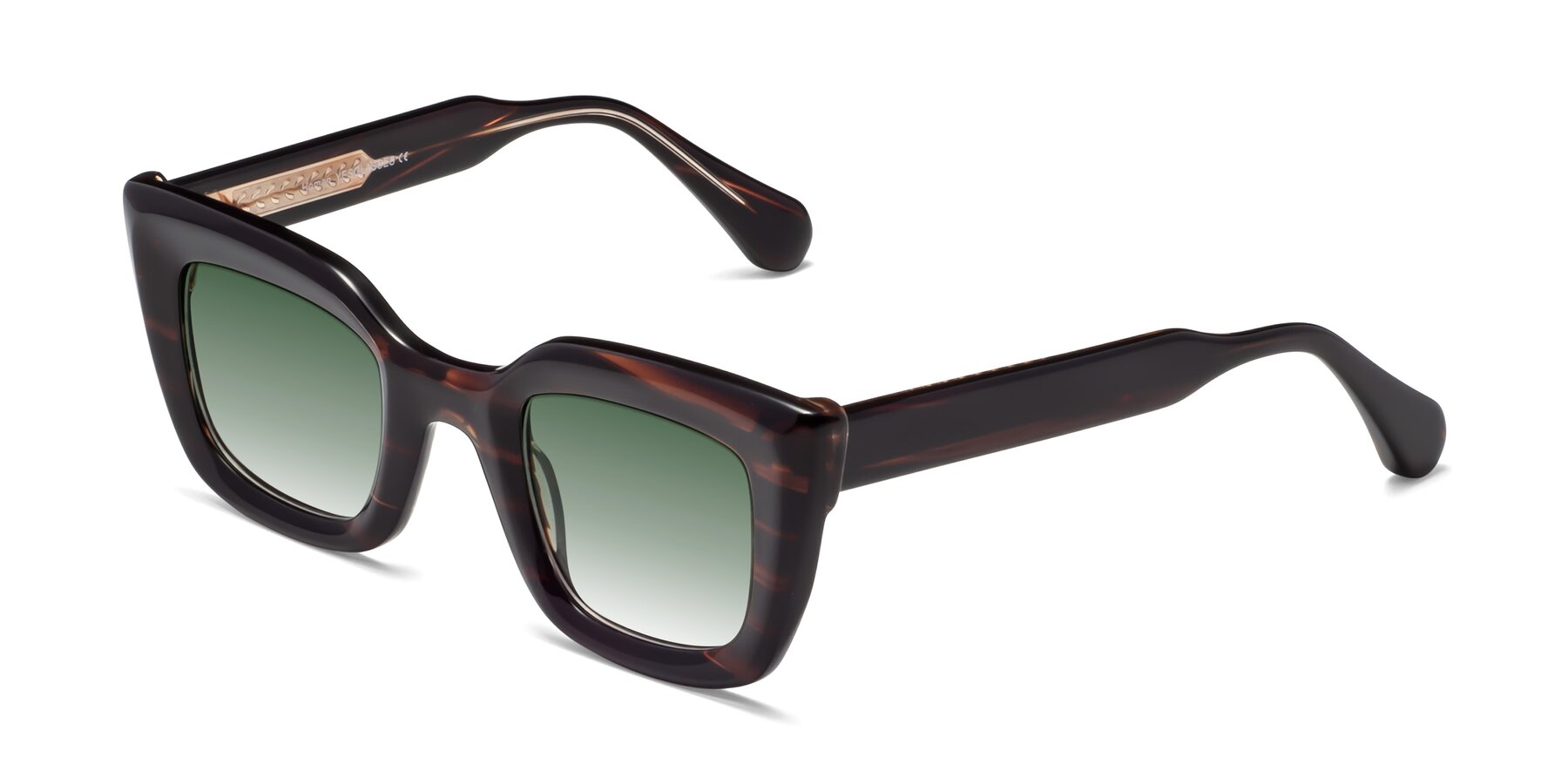 Angle of Homan in Dark Brown with Green Gradient Lenses