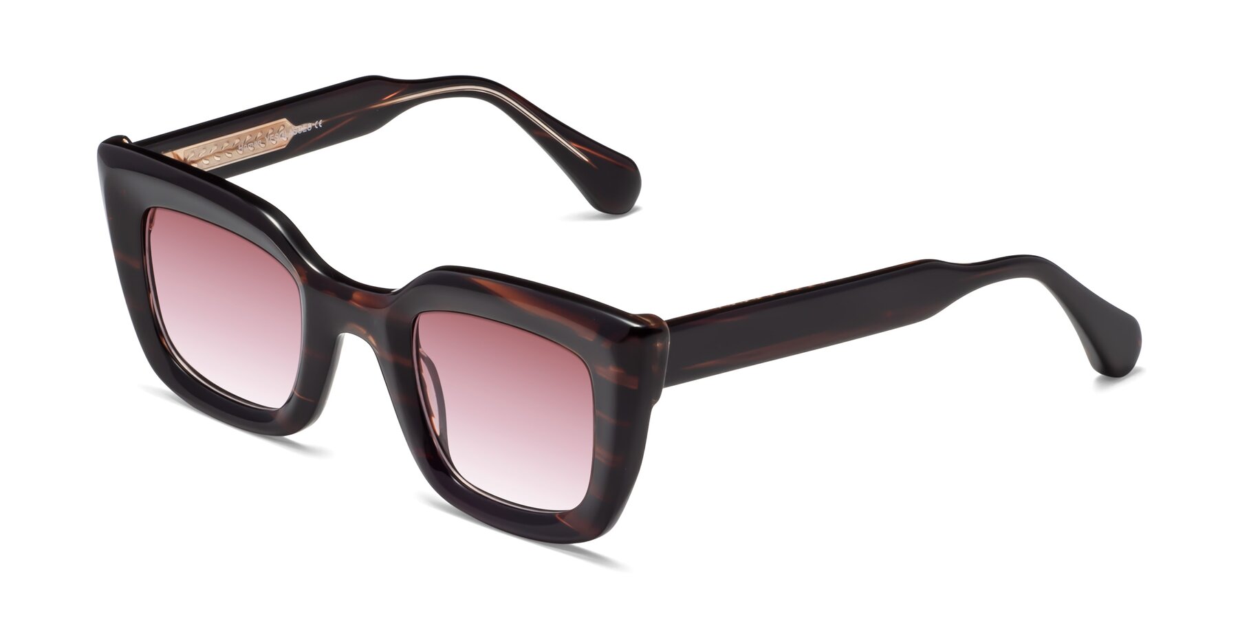 Angle of Homan in Dark Brown with Garnet Gradient Lenses