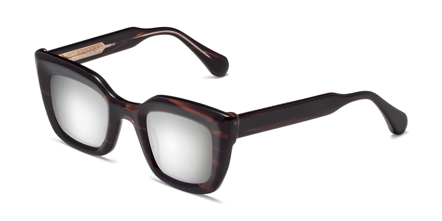 Angle of Homan in Dark Brown with Silver Mirrored Lenses