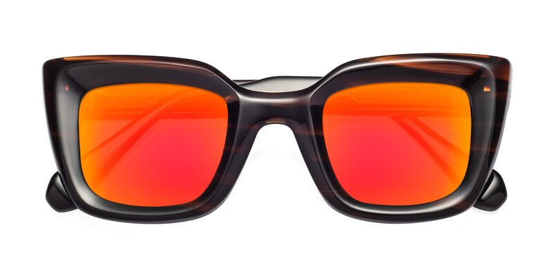 Homan - Dark Brown Flash Mirrored Sunglasses