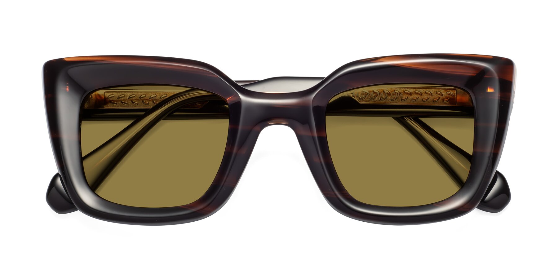 Folded Front of Homan in Dark Brown with Brown Polarized Lenses