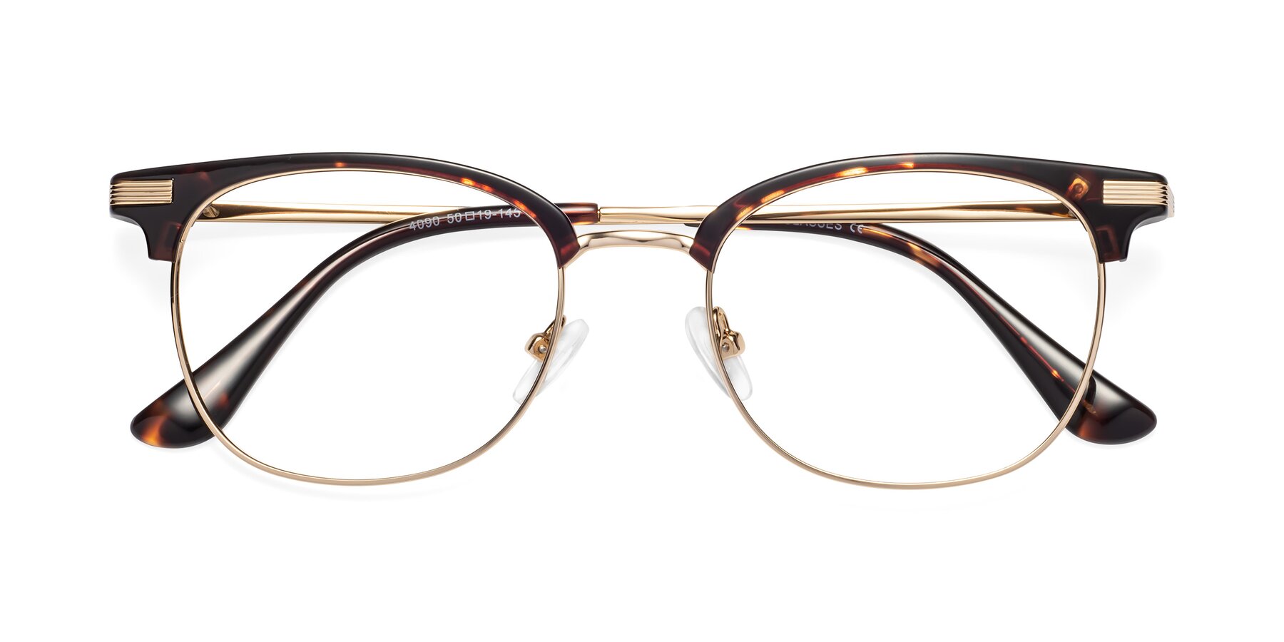 Folded Front of Olson in Tortoise-Gold with Clear Blue Light Blocking Lenses