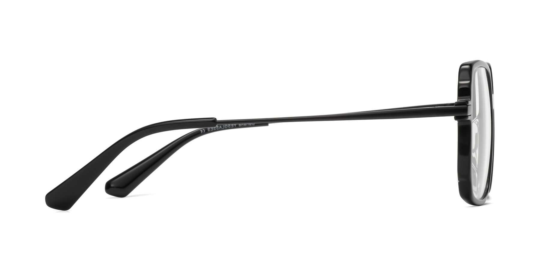 Side of Darlene in Black with Clear Eyeglass Lenses