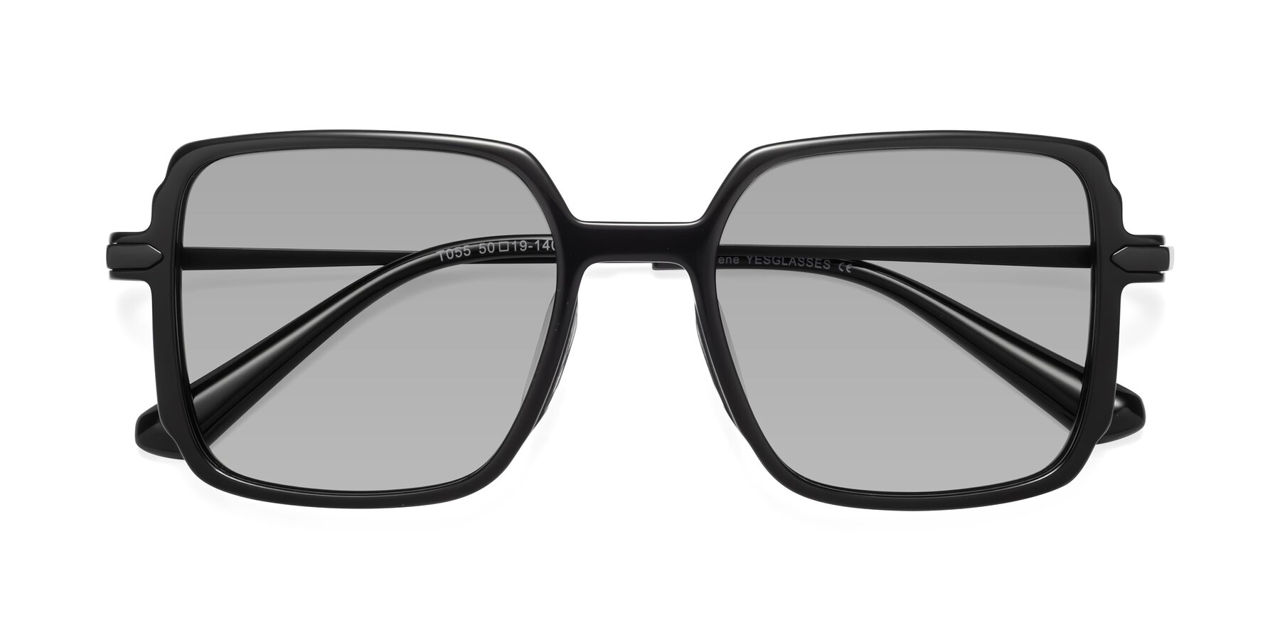 Folded Front of Darlene in Black with Light Gray Tinted Lenses