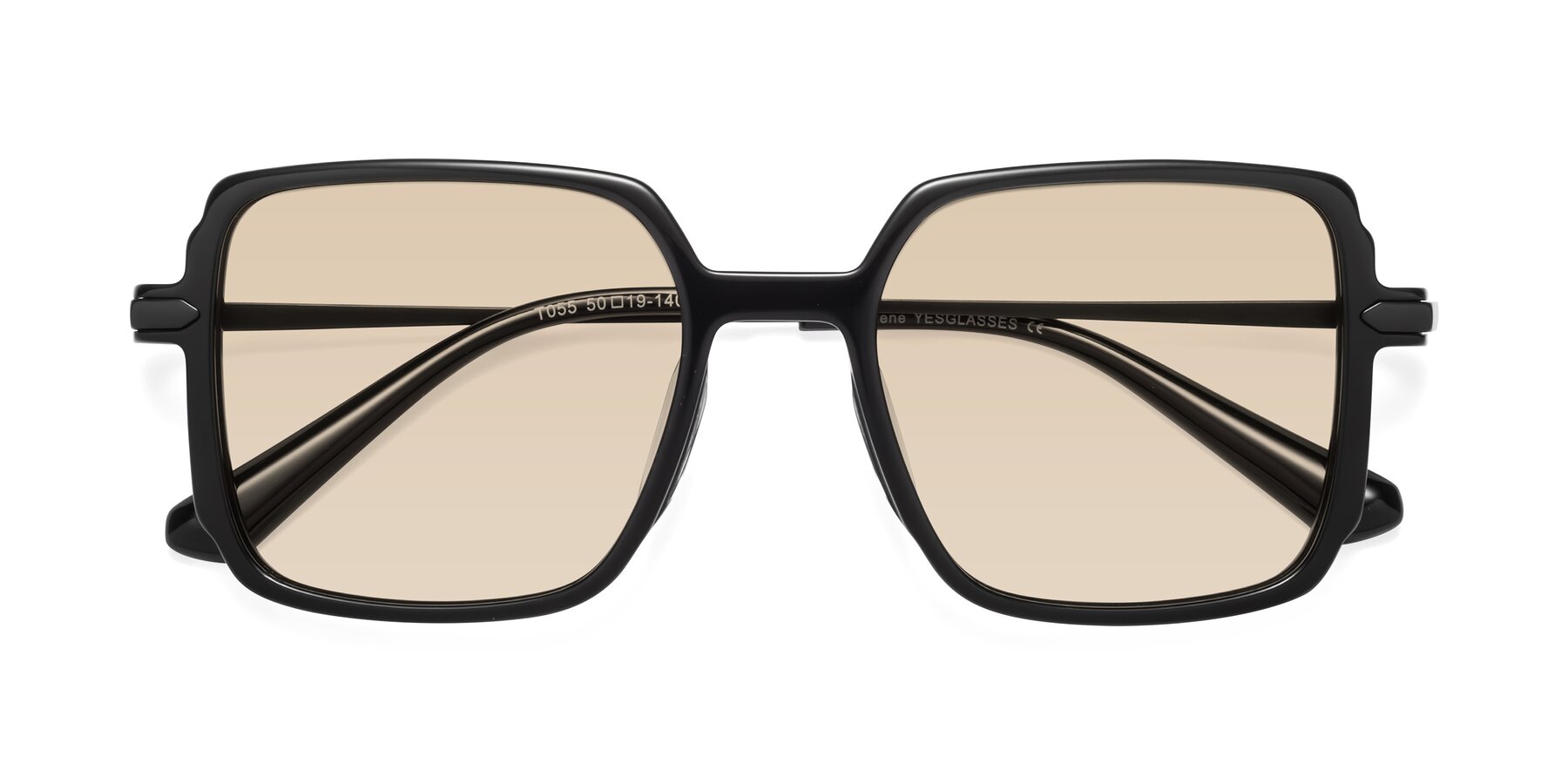 Folded Front of Darlene in Black with Light Brown Tinted Lenses