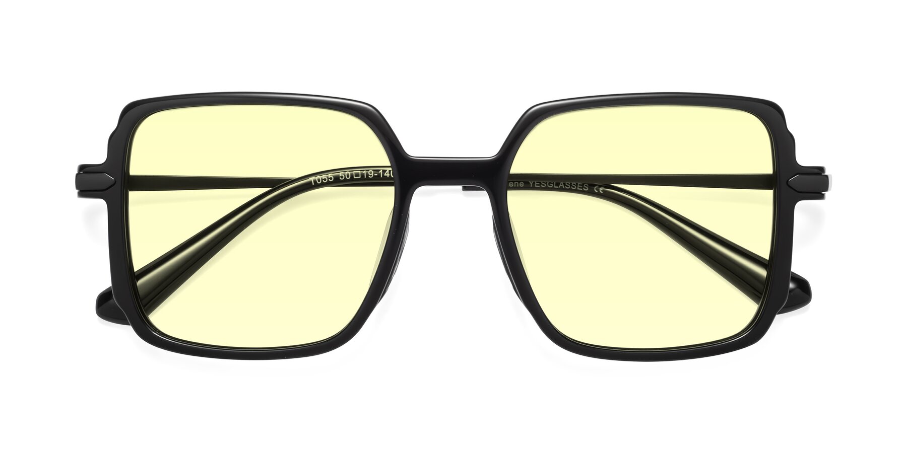 Folded Front of Darlene in Black with Light Yellow Tinted Lenses
