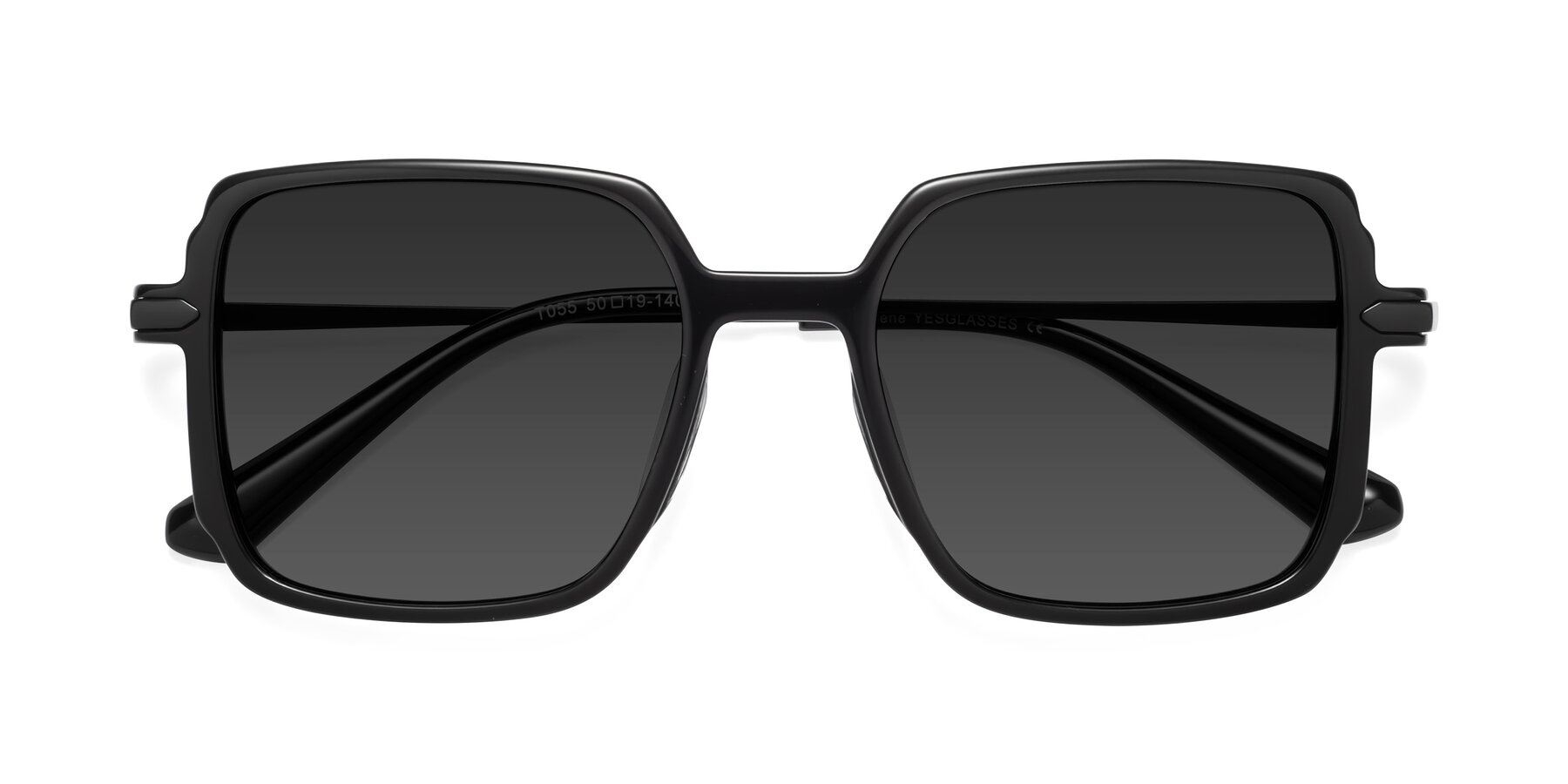 Folded Front of Darlene in Black with Gray Tinted Lenses