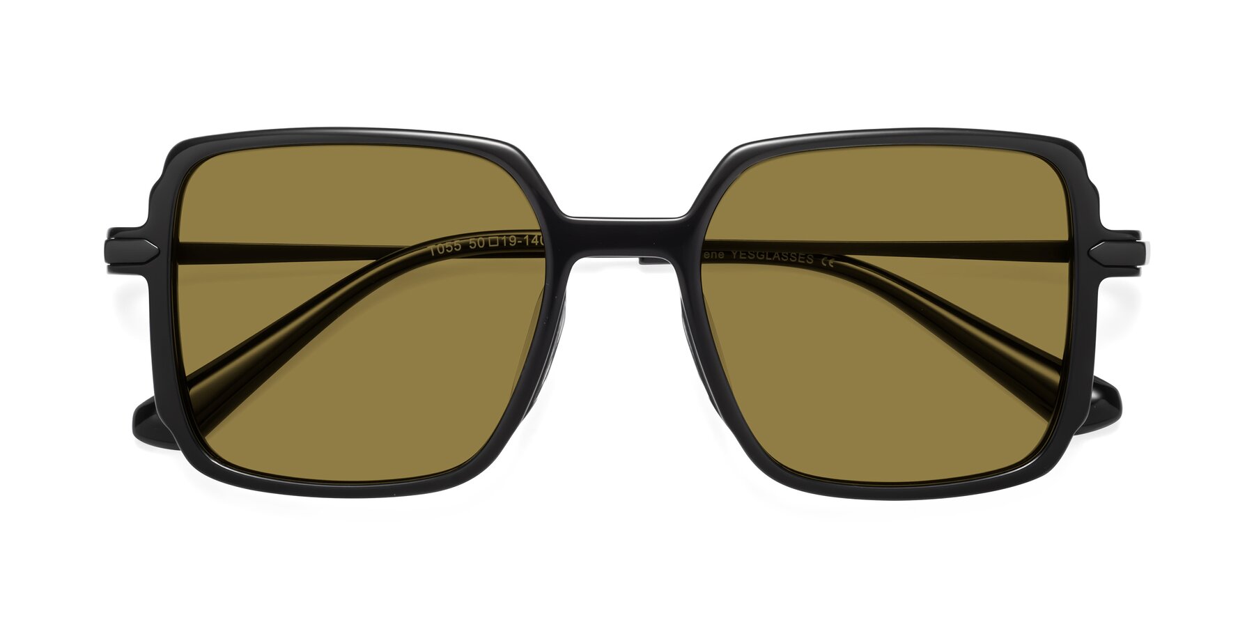 Folded Front of Darlene in Black with Brown Polarized Lenses